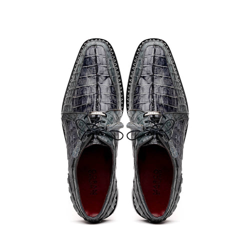 Marco Di Milano Caribe Dark Grey Caiman Crocodile Derby