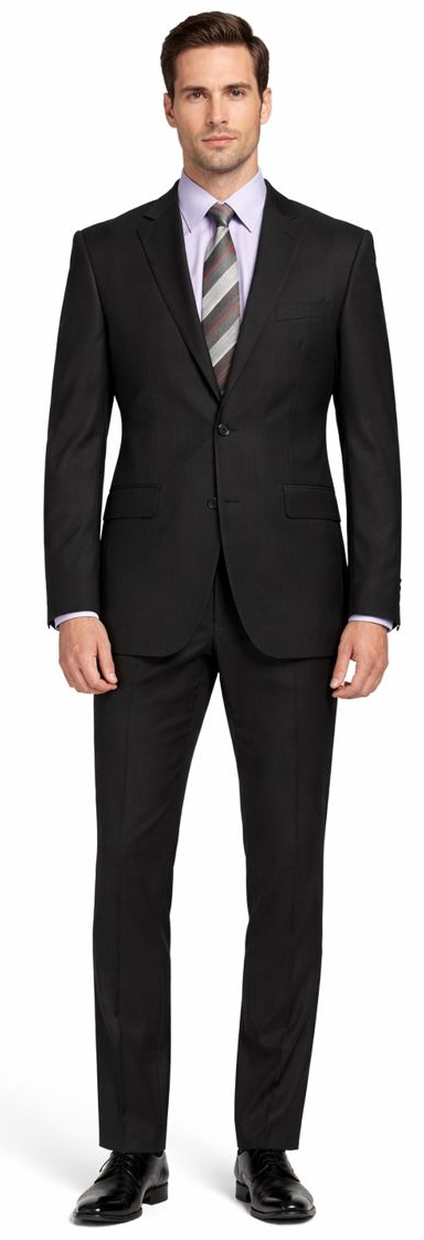Carlo Lusso Black Two-button Poly Blend Suit by Usamensoutlet