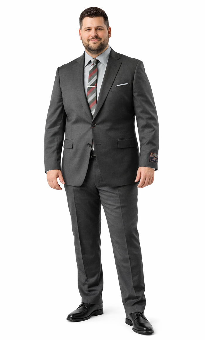 Carlo Lusso Charcoal Two-button Slim Fit Poly Blend Suit by Usamensoutlet