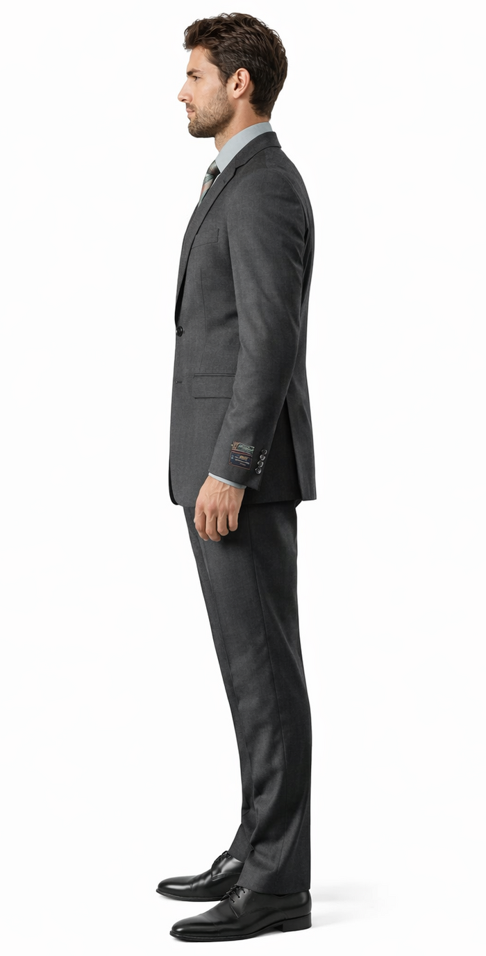 Carlo Lusso Charcoal Two-button Slim Fit Poly Blend Suit by Usamensoutlet
