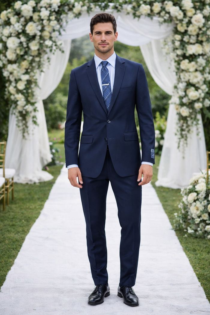 Carlo Lusso French Blue Two-button Suit by Usamensoutletin