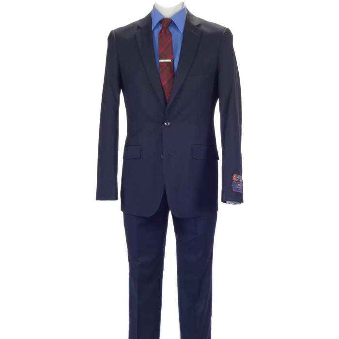 Carlo Lusso Navy Two-button Poly Blend Suit by Usamensoutlet