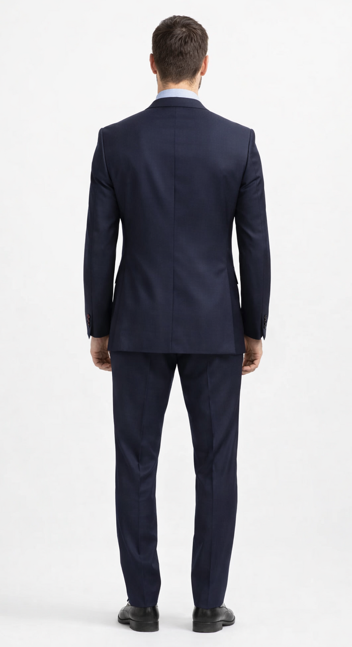 Carlo Lusso Navy Two-button Poly Blend Suit by Usamensoutlet