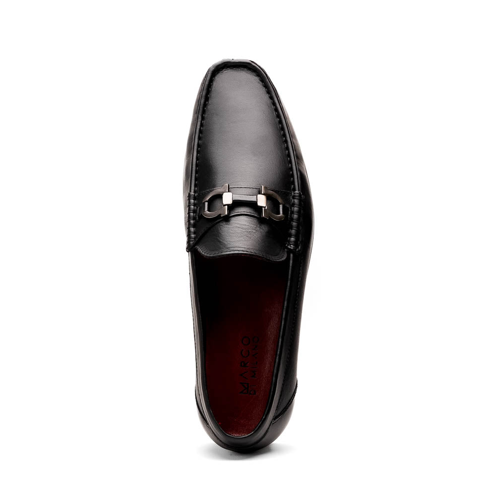 Marco Di Milano Cassarano Men's Calfskin Leather Loafers Black