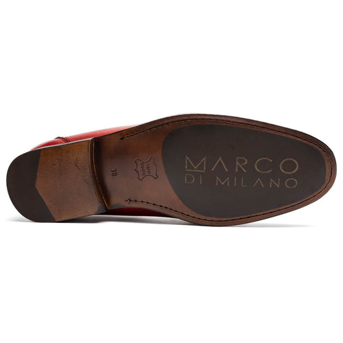 Marco Di Milano Cassarano Men's Calfskin Leather Loafers Red