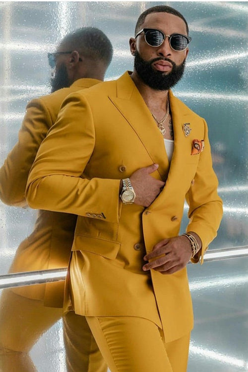 Men's Reginald Bespoke Gold Double Breasted FashionSuits Prom 2026