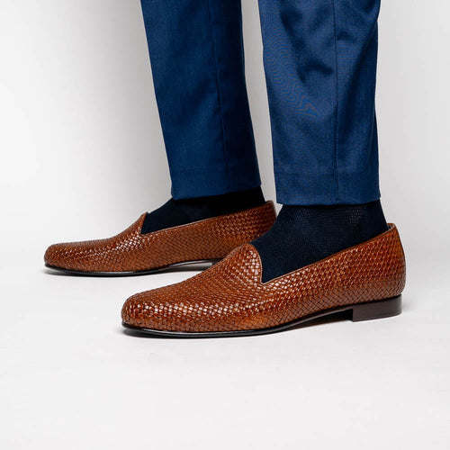 Zelli Cestino Woven Loafers Cognac (15-211-CGN)