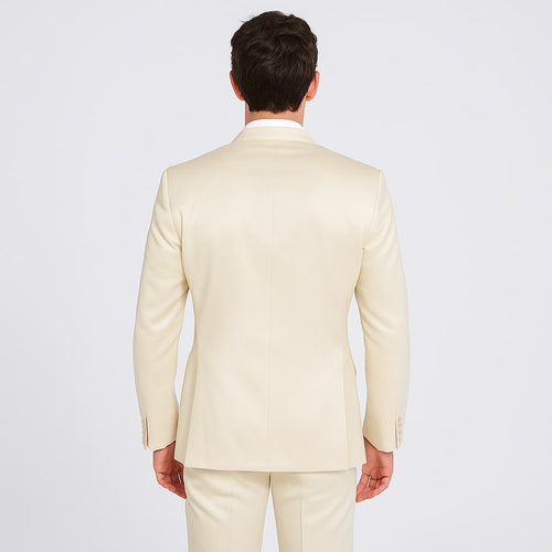 Champagne Satin Tuxedo Set – 4-Piece Look for Weddings & Proms