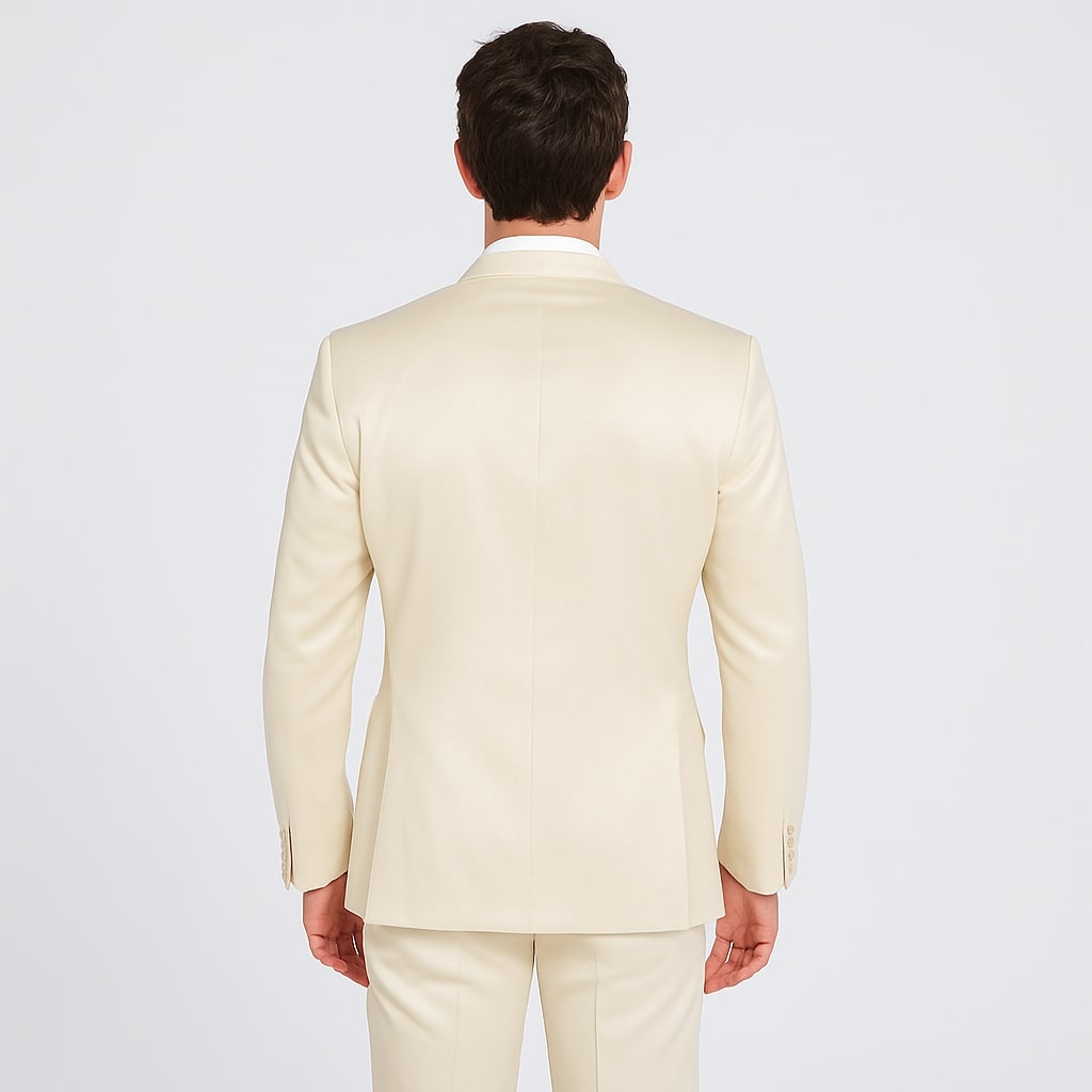 Champagne Satin Tuxedo Set - 4-Piece Look for Weddings & Proms by Tazzio