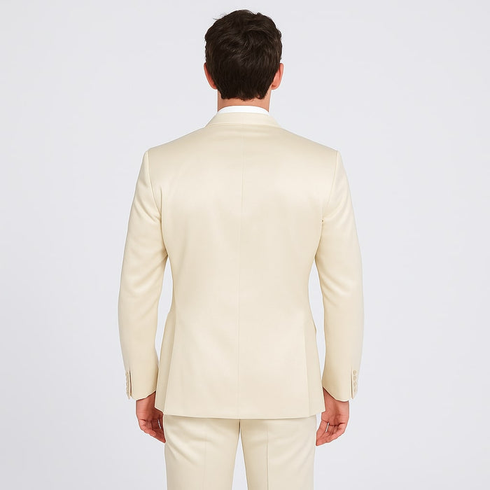 Champagne Satin Tuxedo Set - 4-Piece Look for Weddings & Proms by Tazzio