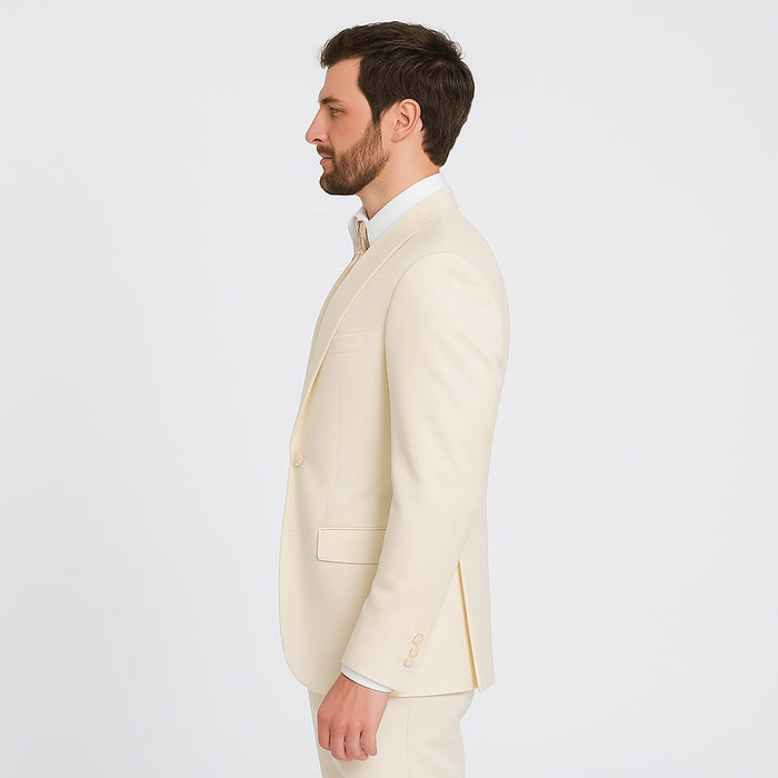 Champagne Satin Tuxedo Set - 4-Piece Look for Weddings & Proms by Tazzio