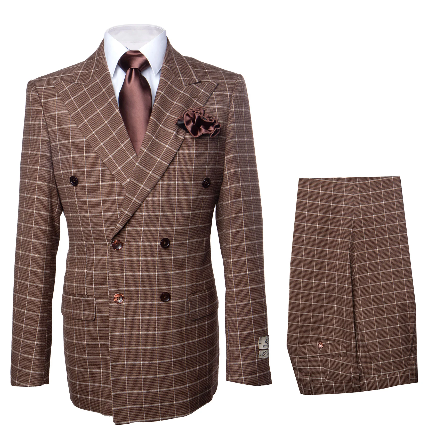  Classic Fit in Brown Plaid Color by Rossiman