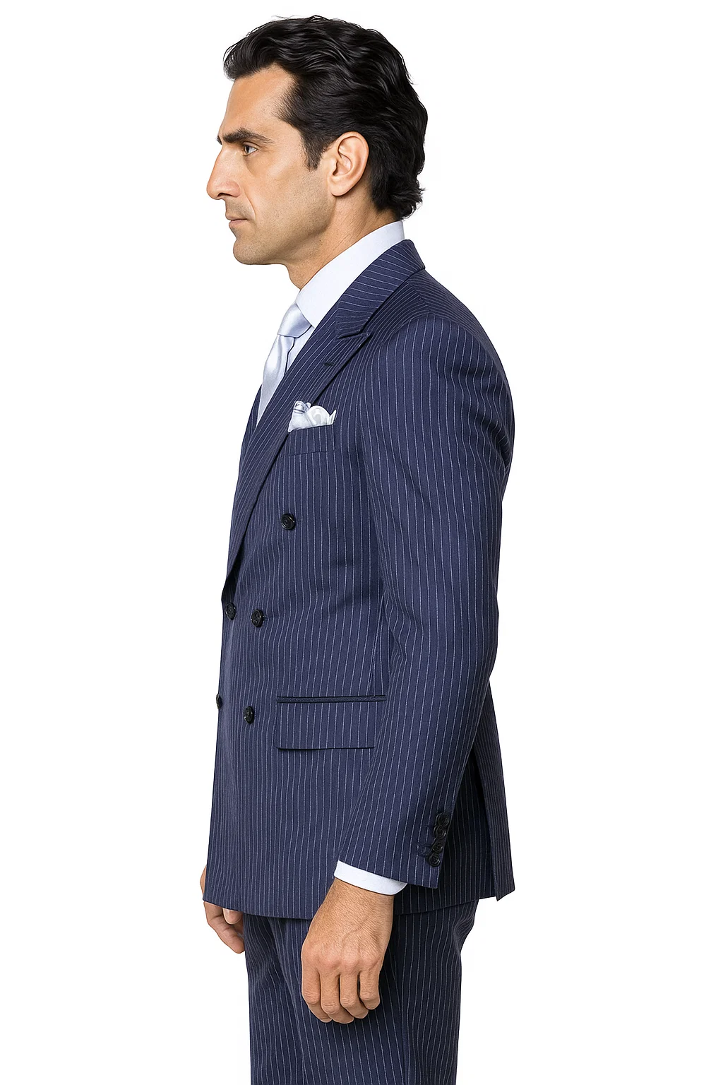 Navy with White Pinstripe Color by Rossiman