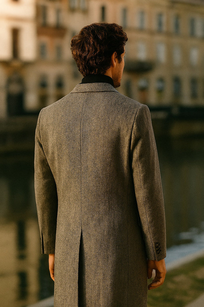 Herringbone Wool & Cashmere Chesterfield Overcoat by AlbertoNardoniStore