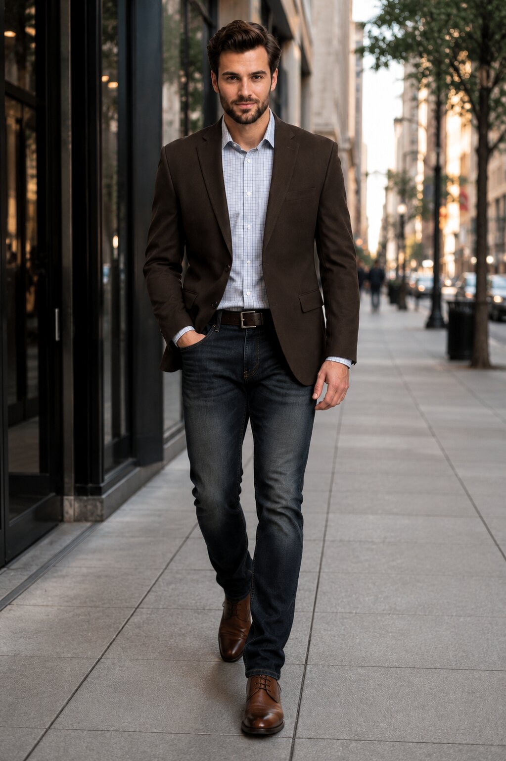 Men's Brown 2 Button Fashion Dress Casual Blazer by Menssuitsatlantain