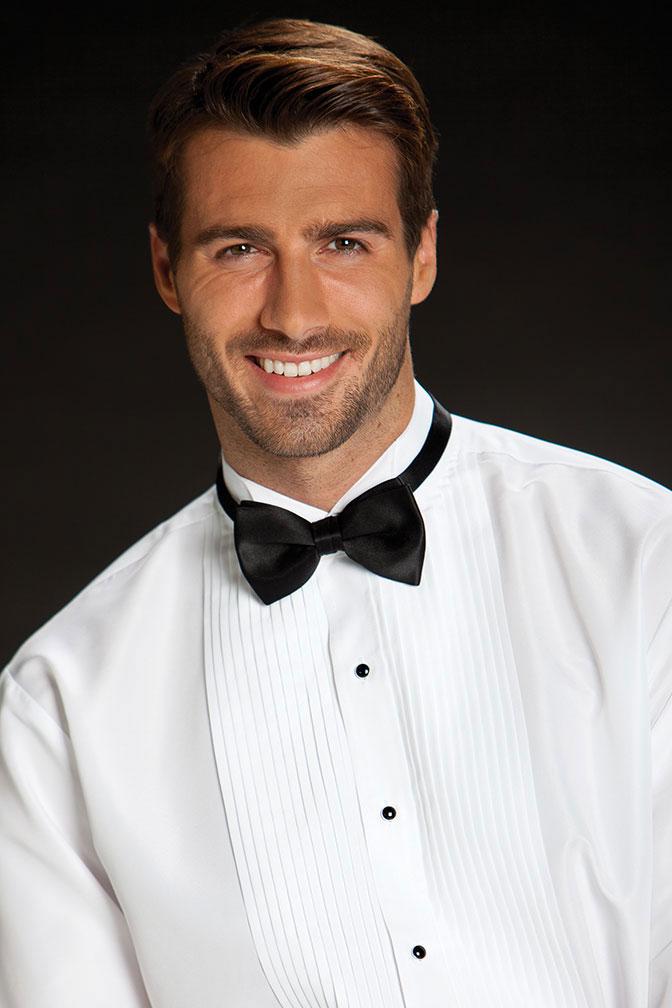Aldo White Pleated Wingtip Tuxedo Shirt Classic Collection