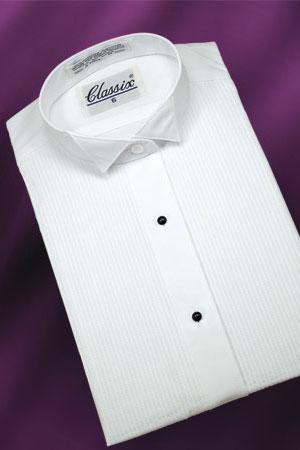 Allison Women's White Pleated Wingtip Tuxedo Shirt Classic Collection