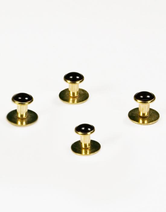 Black Enamel Inset with Gold Setting Studs Set Classic Collection