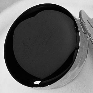 Black Enamel with Silver Trim Button Cover Classic Collection