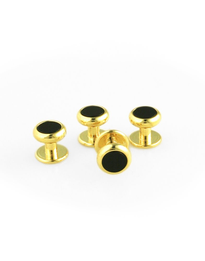 Black Onyx Inset with Gold Setting Studs Set by Classic Collection