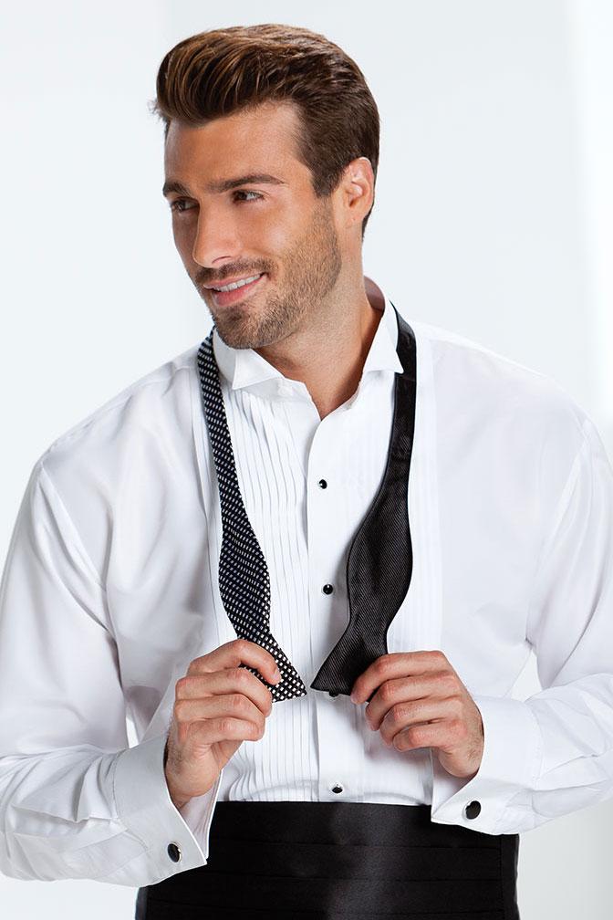 Dante White Pleated Wingtip Tuxedo Shirt Classic Collection