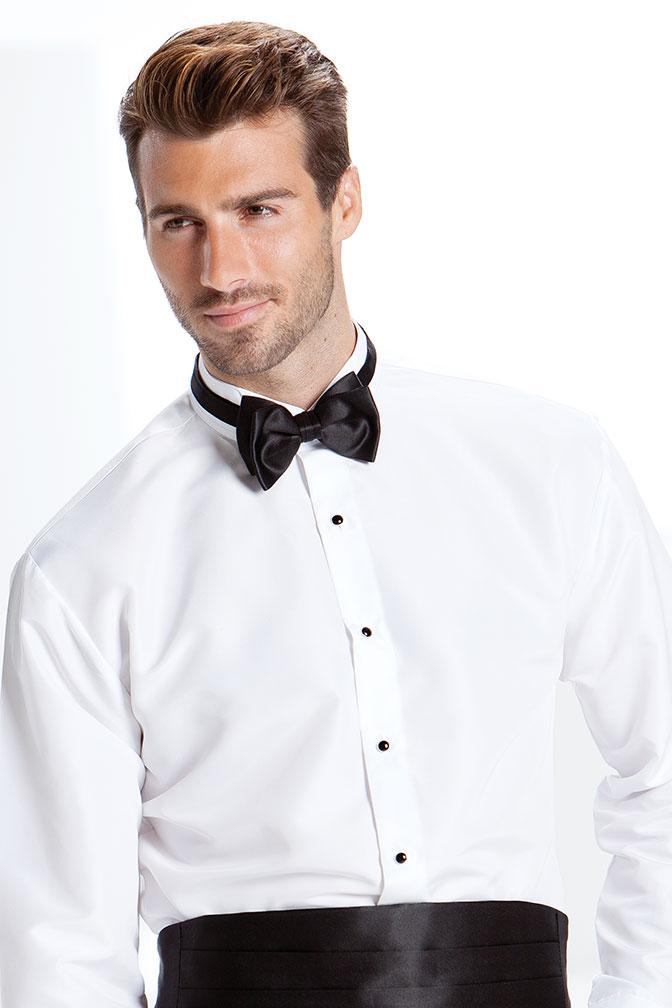 Davio White Wingtip Tuxedo Shirt Classic Collection