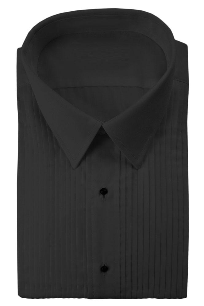 Enzo Black Pleated Laydown Tuxedo Shirt Classic Collection