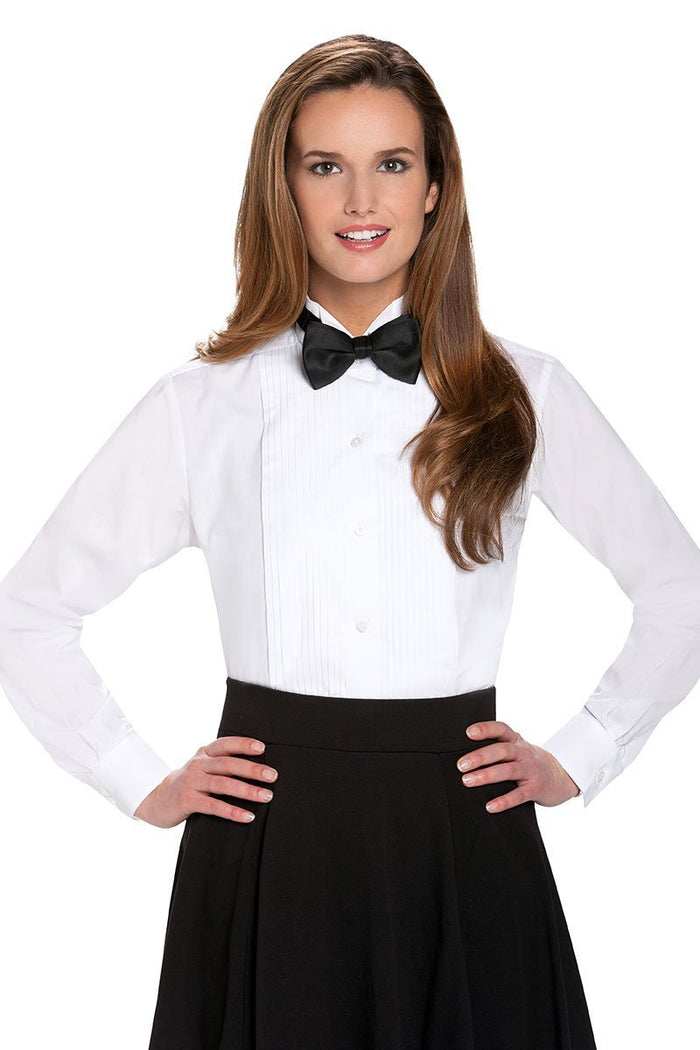 Nicole Women's White Pleated Wingtip Tuxedo Shirt by Classic Collection