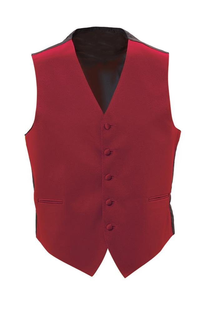 Red Satin Tuxedo Vest by Classic Collection