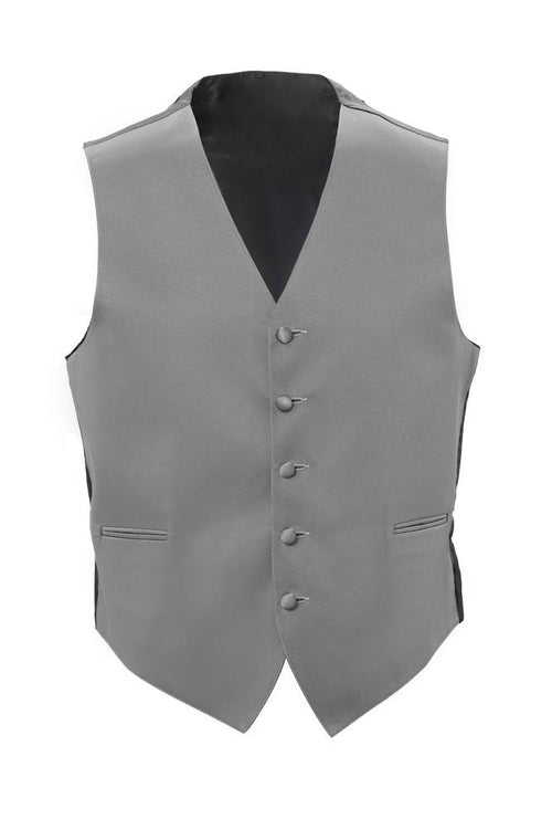 Silver Satin Tuxedo Vest by Classic Collection