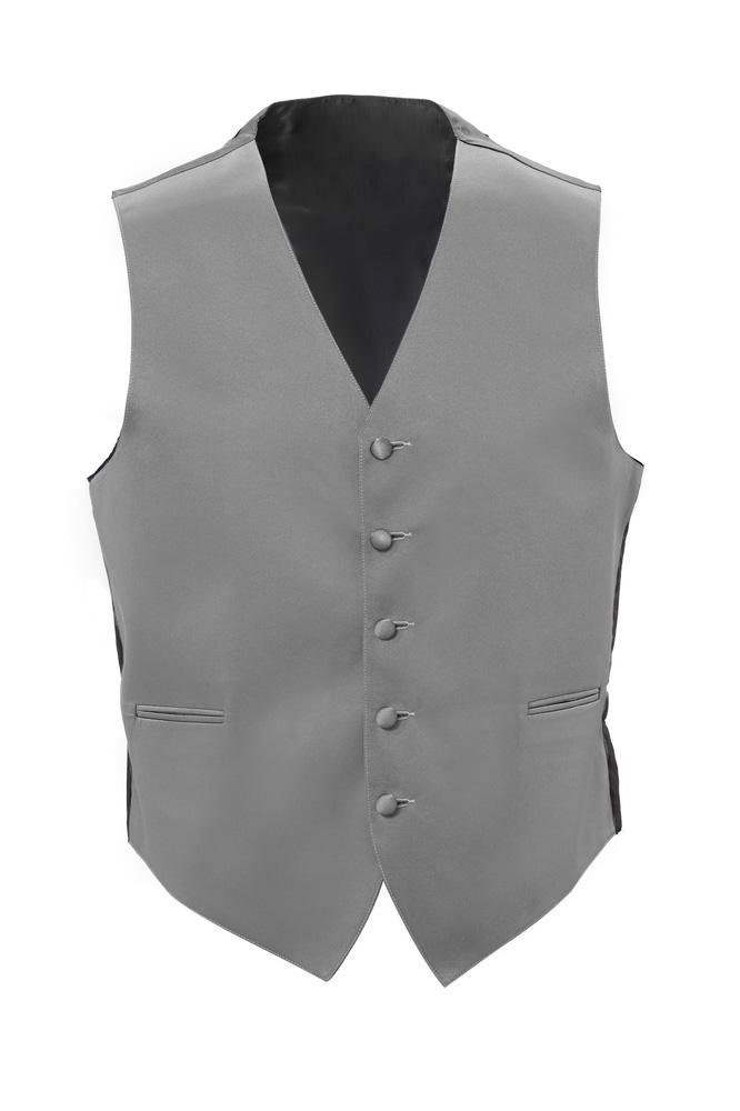Silver Satin Tuxedo Vest by Classic Collection
