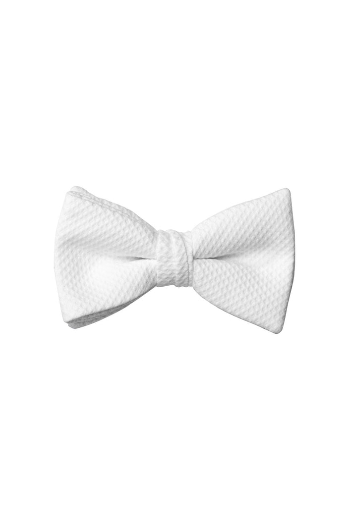 White Pique Bow Tie by David Donahue
