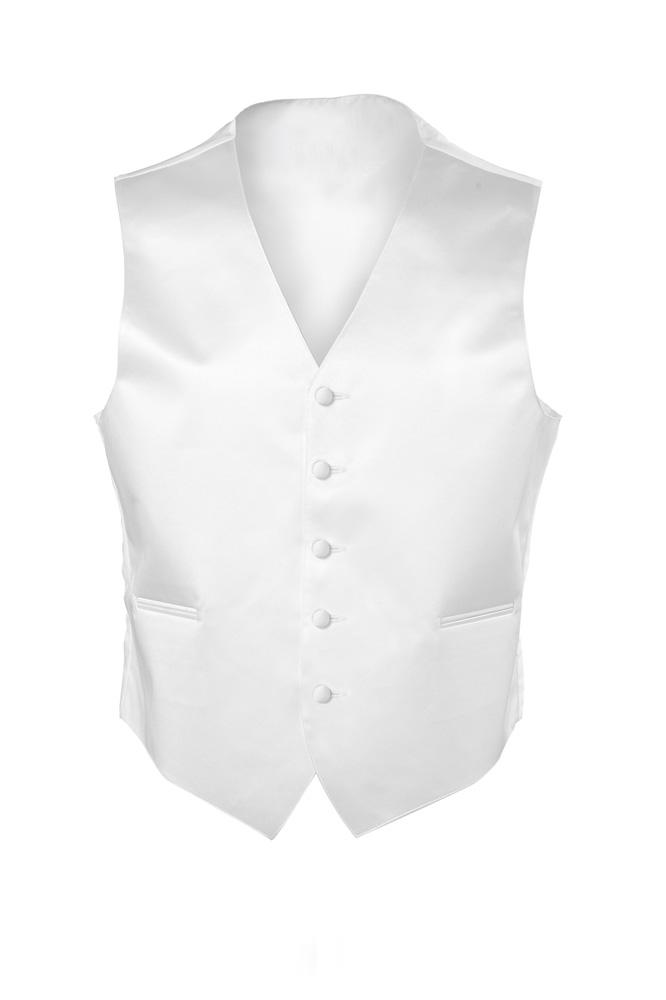 White Satin Tuxedo Vest Classic Collection
