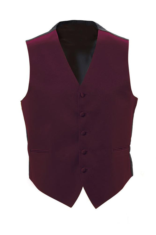 Wine Satin Tuxedo Vest Classic Collection