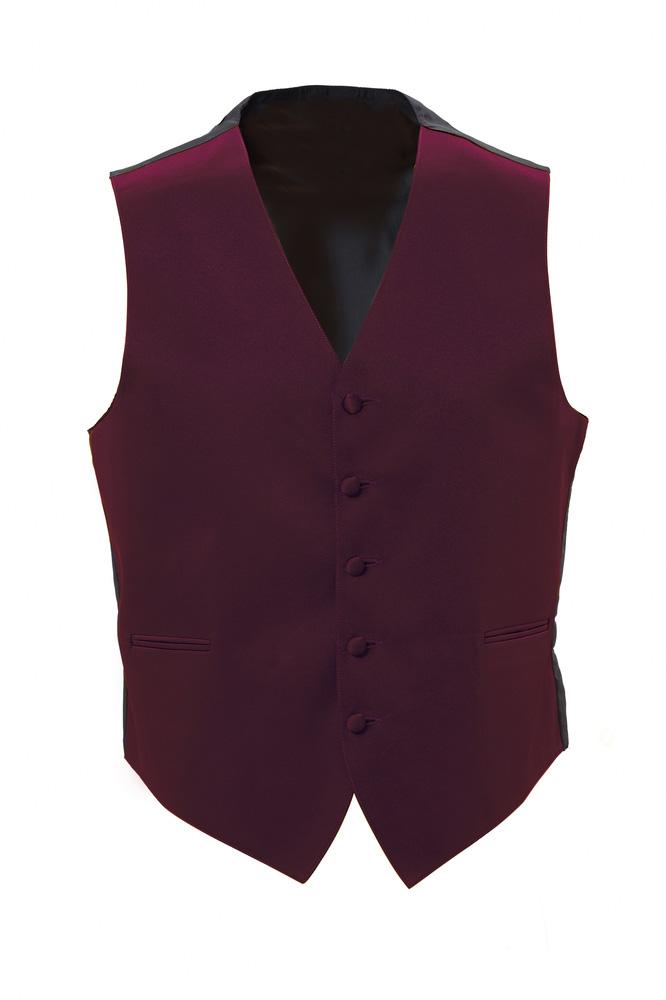 Wine Satin Tuxedo Vest Classic Collection
