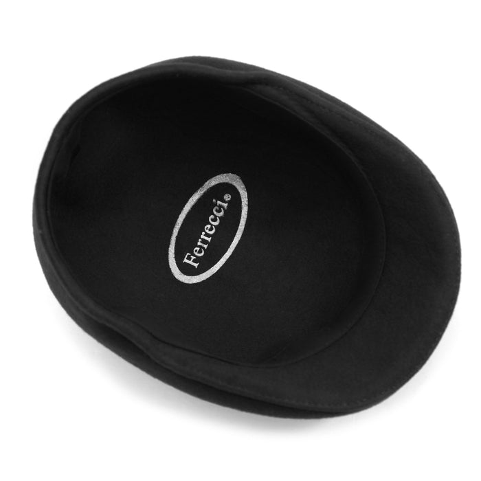 Black Premium Wool English Hat by Ferrecci