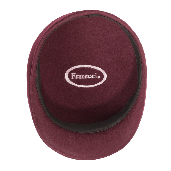 Burgundy Premium Wool English Hat by Ferrecci