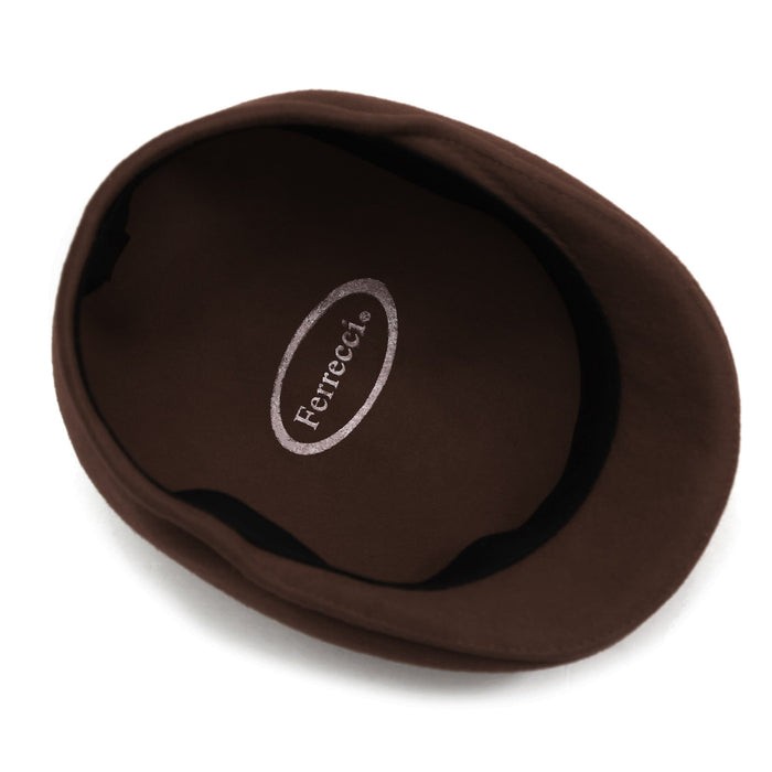 Chocolate Brown Premium Wool English Hat by Ferrecci