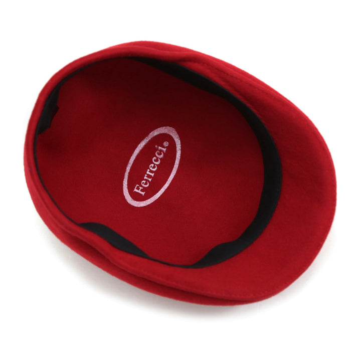 Red Premium Wool English Hat by Ferrecci