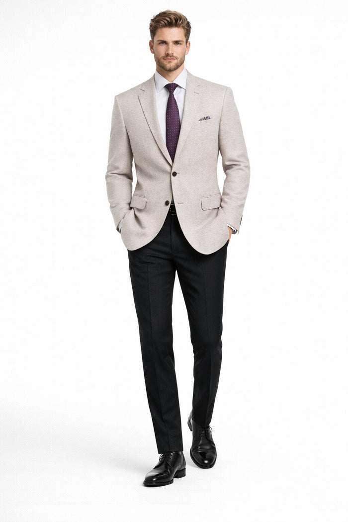 Renoir Linen & Cotton Tan Houndstooth Blazer: Classic Summer Sport Coat