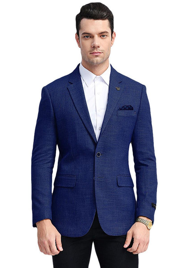 Clothing 

Men's Slim-Fit Navy Blue Sport Coat | Tazio's Summer Casual Look - USA Men's Outlet