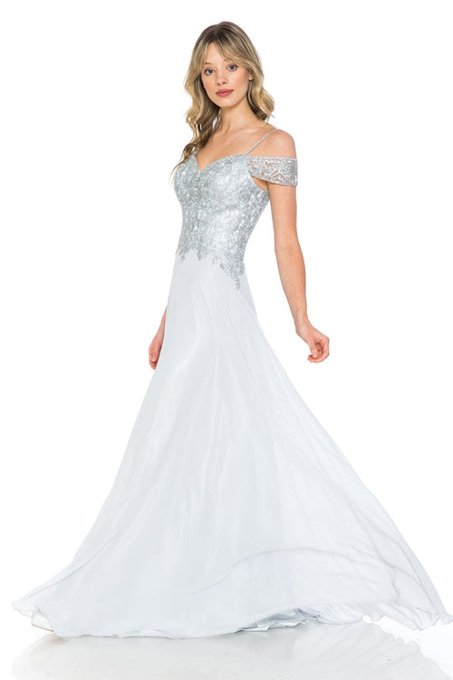 Lenovia 8132 Cold Shoulder Prom Formal Gown