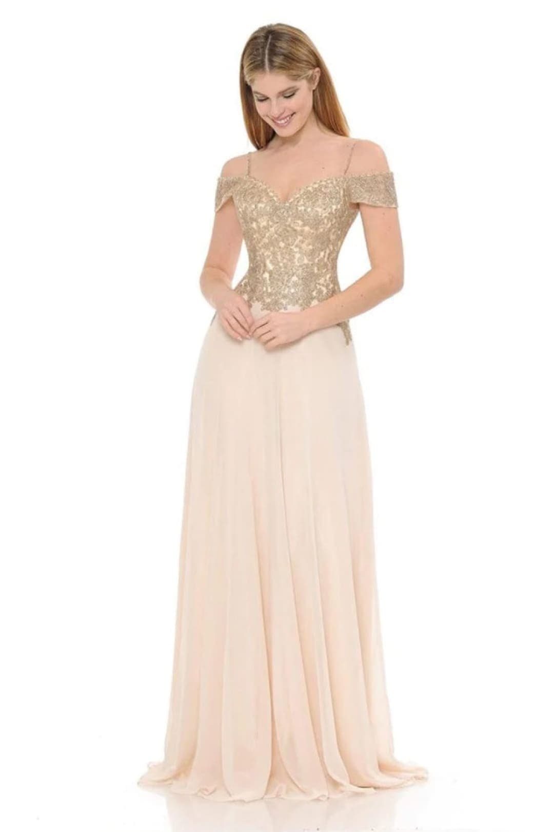 Lenovia 8132 Cold Shoulder Prom Formal Gown