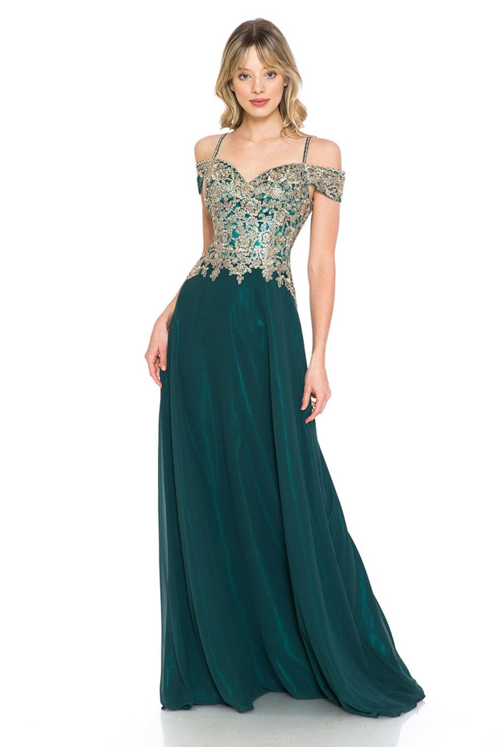 Lenovia 8132 Cold Shoulder Prom Formal Gown