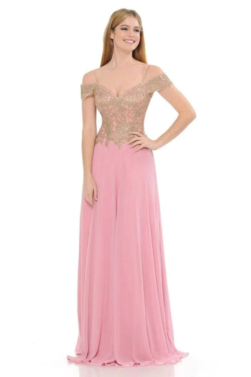 Lenovia 8132 Cold Shoulder Prom Formal Gown