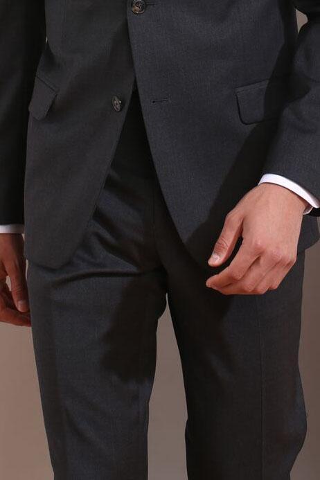 Monte Charcoal Plain Front Pants Couture 1910