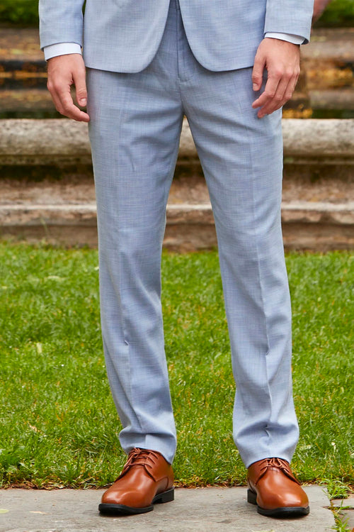 Sharkskin Oxford Blue Plain Front Pants Couture 1910