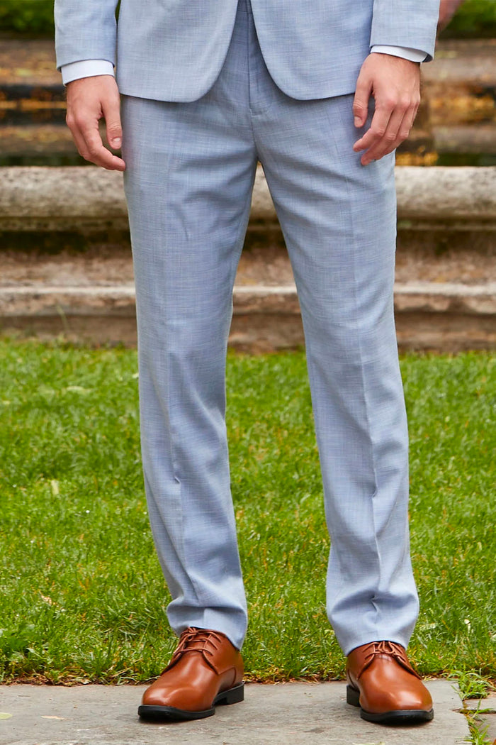 Sharkskin Oxford Blue Plain Front Pants Couture 1910