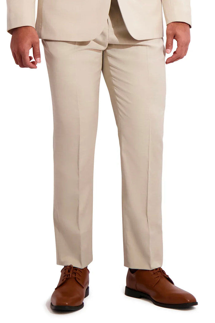Sharkskin Tan Plain Front Pants Couture 1910