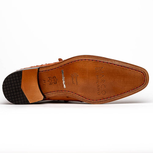 Marco Di Milano Criss Ostrich Quill Dress Oxfords Brandy
